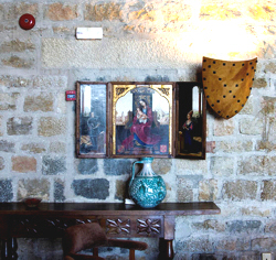 Bricks walls and furnishings reflect the parador's Moorish history
